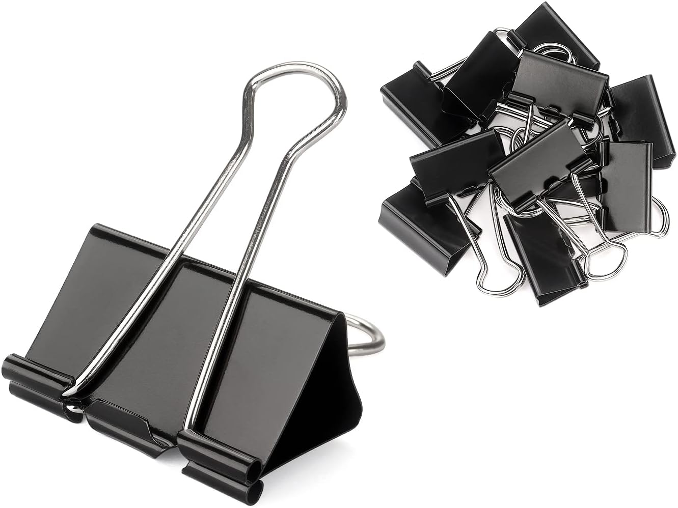 Black Binder Clips Paper Clamps Clips Small Size, 0.75