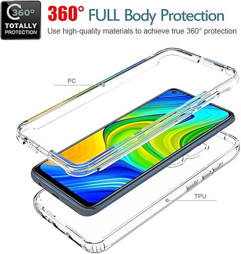 Miniatura 3 de Zoeirc Funda para Redmi Note 9para Redmi 10X 4G M2003J15SC con protector de pantalla de vidrio templado, suave 360 cuerpo completo a prueba