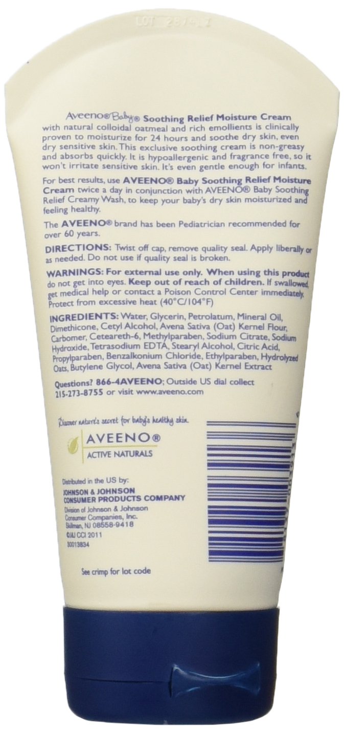 Aveeno Baby Soothing Relief Moisture Cream, 5-Ounce Tubes (Pack of 6) by Aveeno