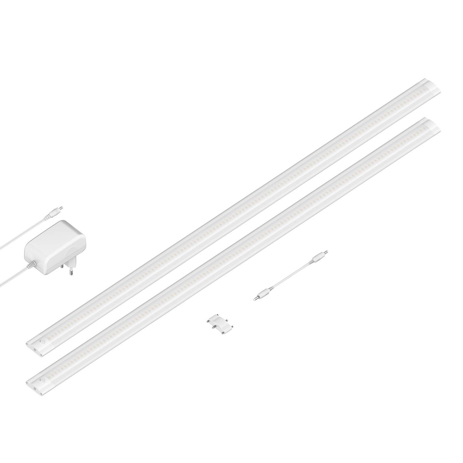 ledscom.de Luce sottopensile a LED SIRIS bianco opaco, piatto, 90cm, 1044lm ciascuno, bianco Set di 2