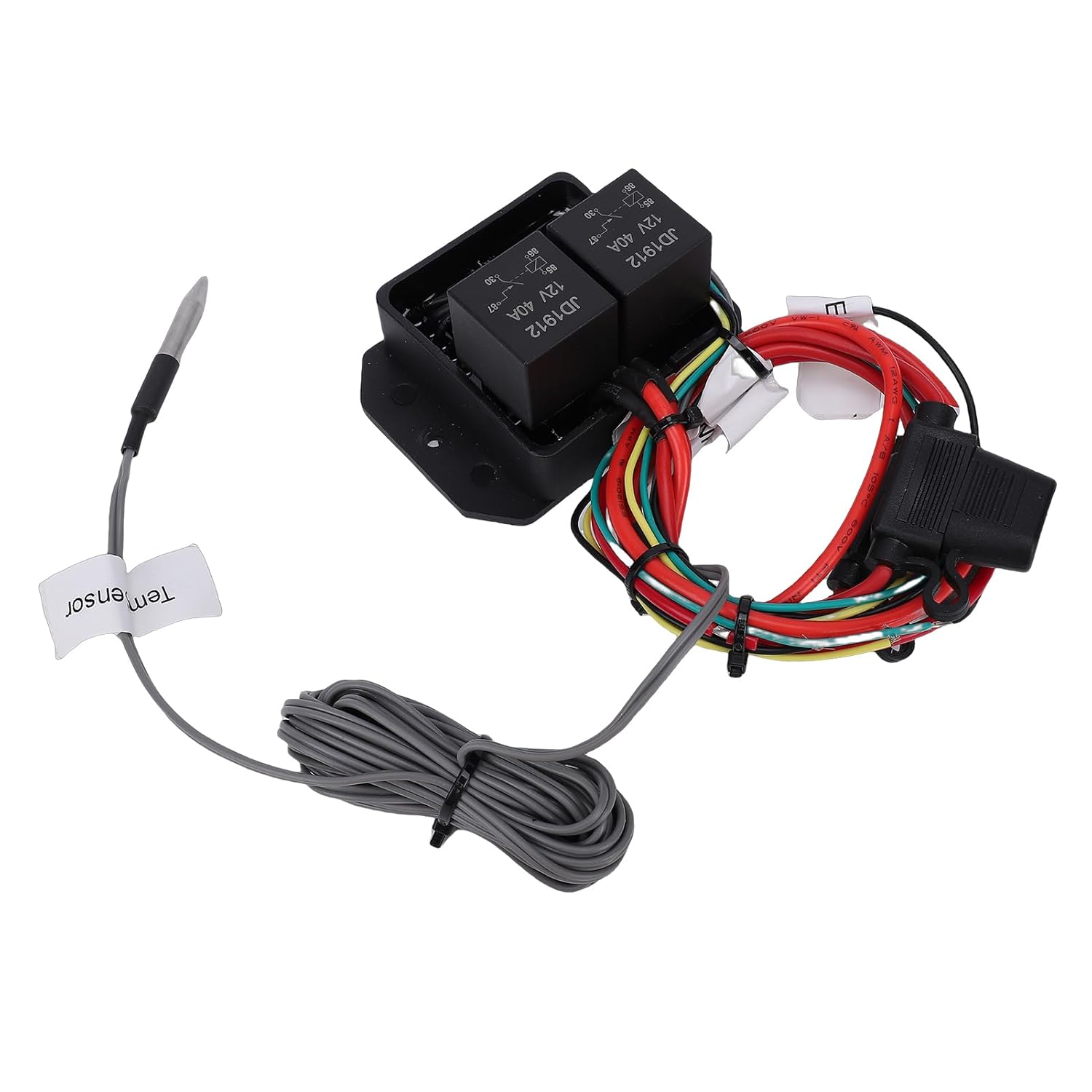 Digital Radiator Fan Controller Switch Kit, ABS Material LED Display 104 230F Temperature Range with Power Outage Memory for Automotive Industrial Cooling Systems 12V 24V