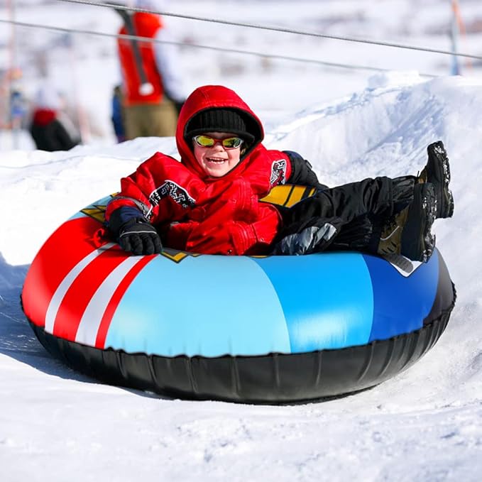 Amazon Annaスキー スノーチューブ スノースレッド 雪遊び そり 折りたたみ式 インフレータブル ハンドル付き 大人向け キッズ