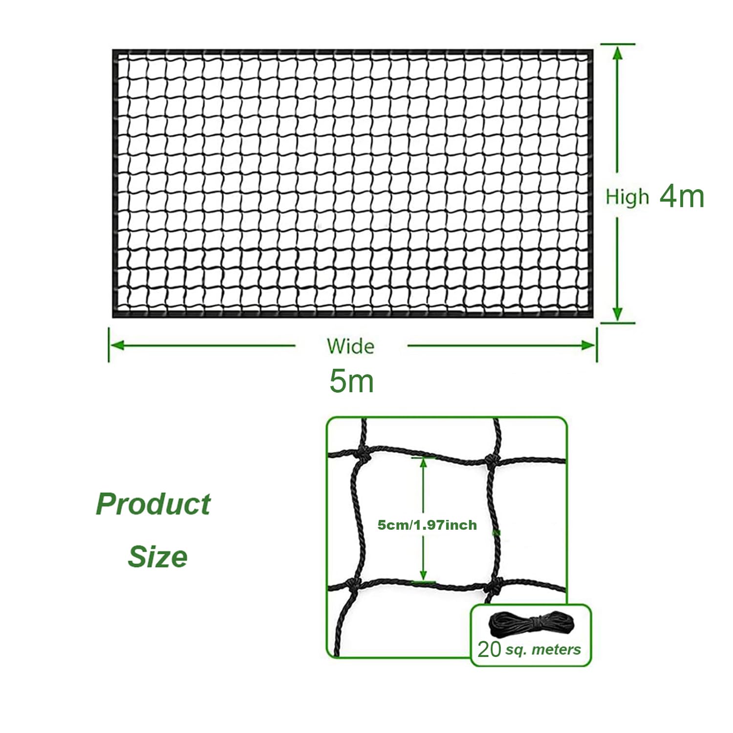 Rete Da Calcio,Rete Di Protezione Per Barriere,4x5m,Maglia 5x5cm,Per Golf,Baseball,Hockey,Calcio,Rugby,Ecc. Nonché Per l'Isolamento Sportivo,La Protezione Dei Balconi o La Protezione Degli Animali.