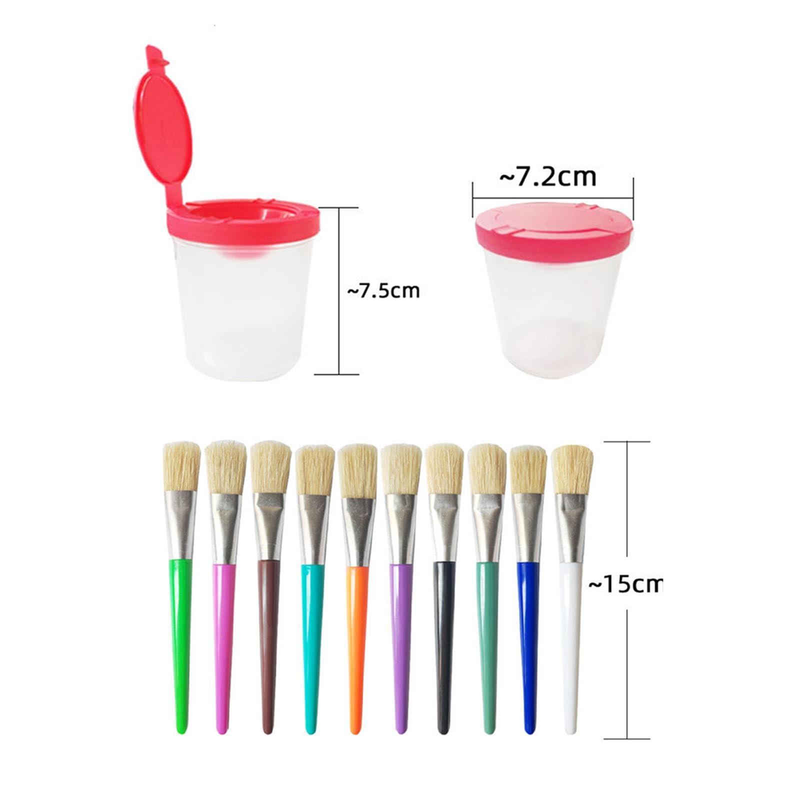 Paquet 12 Gobelets à Peinture avec Couvercle Blanc Sans Déversement