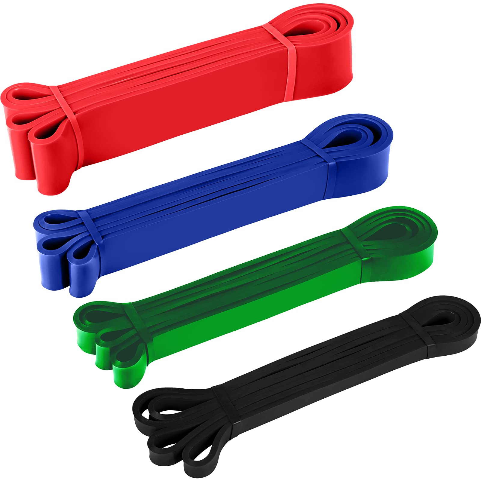 Bandas de Resistencia - Bandas Elásticas de Látex Natural, Cintas Elásticas para Estiramiento Corporal, Levantamiento de Pesas, Entrenamiento Físico, con Bolsa de Transporte y Guía de Entrenamiento