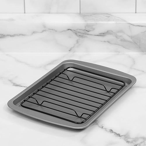 Miniatura 3 de G & S Metal Products Company OvenStuff - Molde para hornear galletas con estante de enfriamiento antiadherente, 8.5 x 6.5 pulgadas