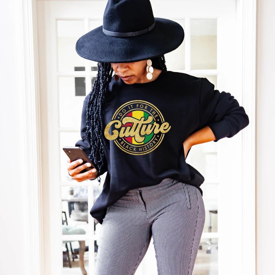 Balck History Sweatshirts for Women Black History T Shirts Afro American Culture Awareness Shirt Long Sleeve Pullover Top