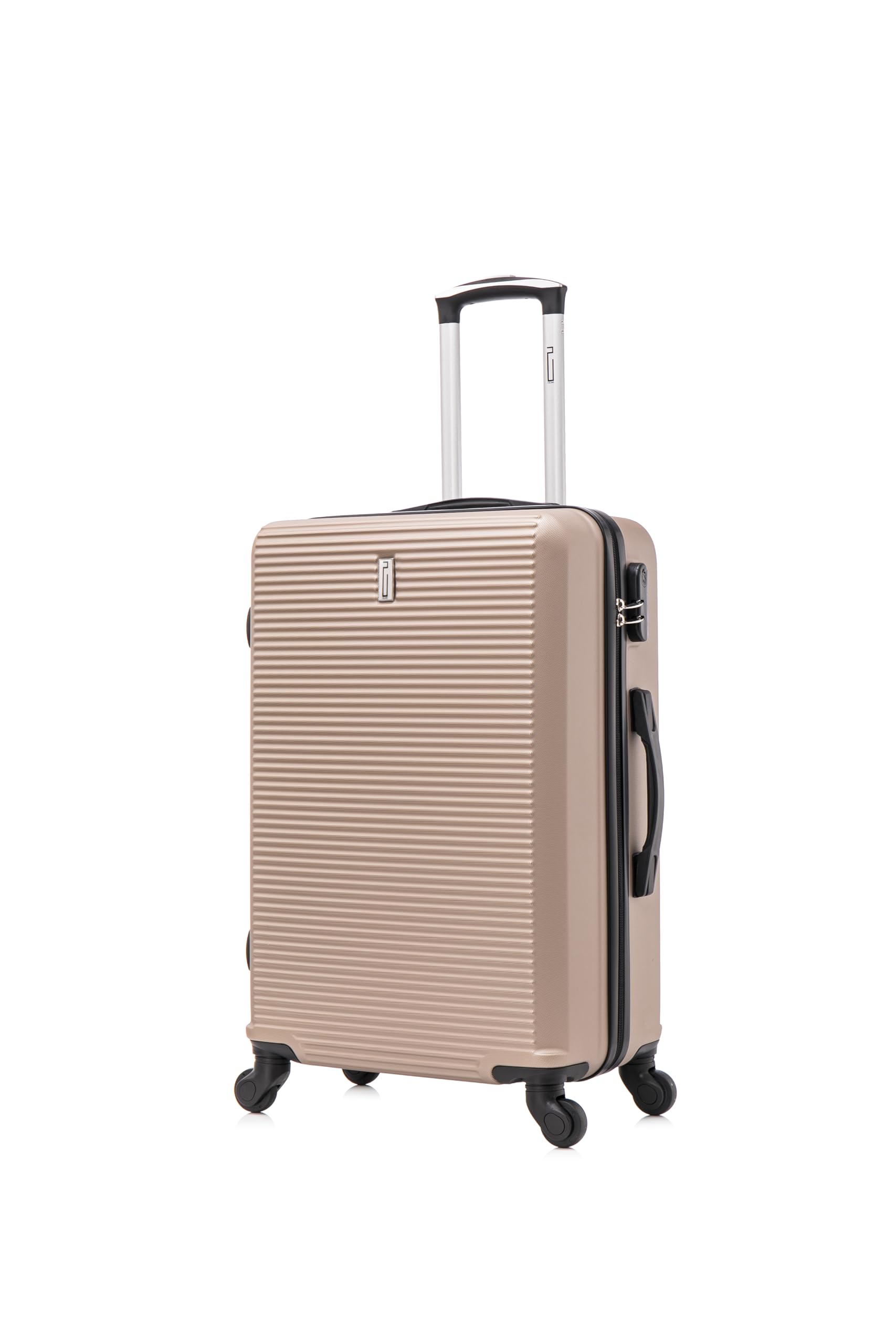 CELIMS - Valigia Media 20 kg Rigida Champagne a 4 Ruote Leggera | Valigia da Stiva 65cm | Lucchetto Integrato | ABS | Trolley Medio 65cm con 4 Ruote