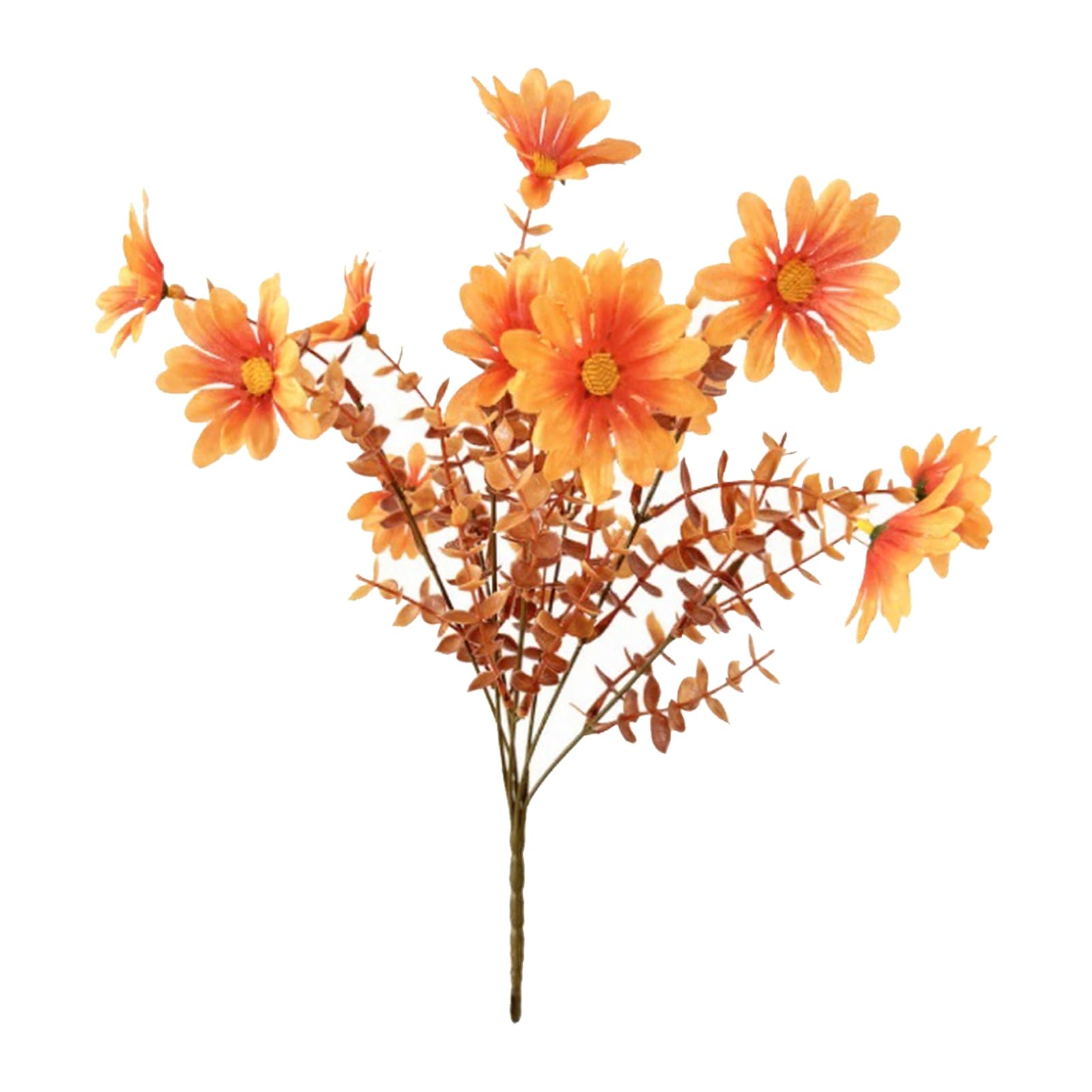 Rikuuui Artificial Eucalyptus Morning Glory Flowers for Outdoor Planters, Lifelike Silk Plants with 35cm Height, UV Resistant Fake Greenery Decoration for Front Porch Garden PatioC