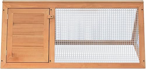 Miniatura 3 de Tidyard Jaula de madera para conejo con puerta, madera de abeto, conejillo de indias, jaula para mascotas para animales pequeños, 38.6 x 19.7 x 16.1