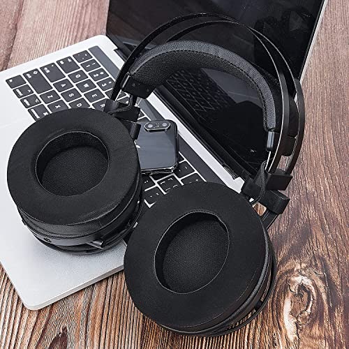 Image of SOULWIT Kraken Pro V2, 7.1 V2, Stormtrooper Headset Earpads Replacement - Black, Noise Isolating Memory Foam, Cooling Gel, 2 Pack