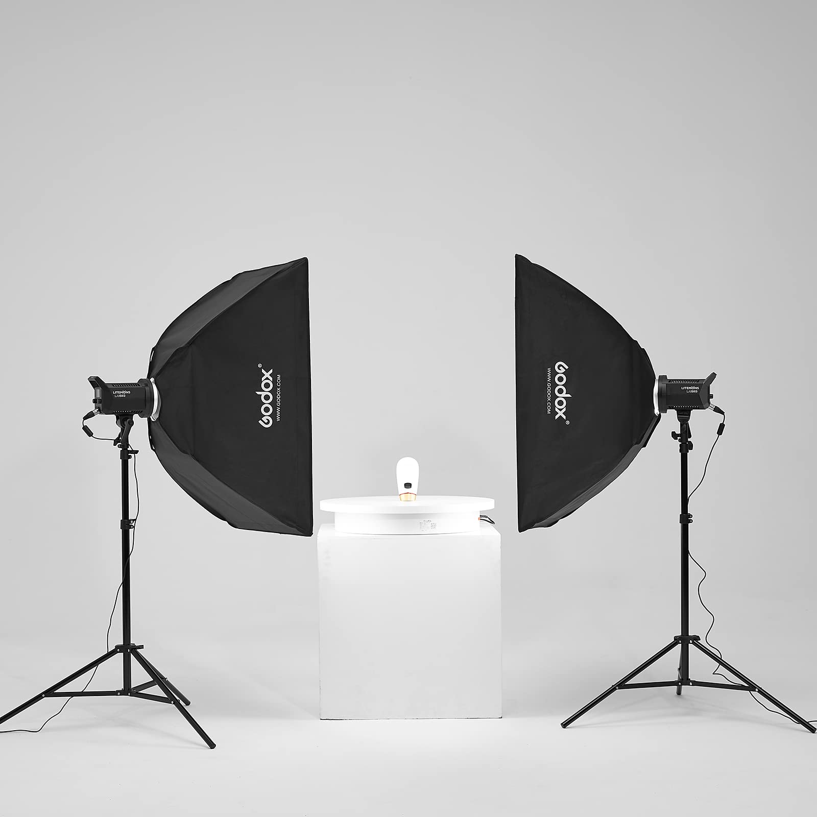 Litemons Lot de 2 lampes vidéo LED GODOX LA150D avec trépieds lumineux Softbox pour studio photo