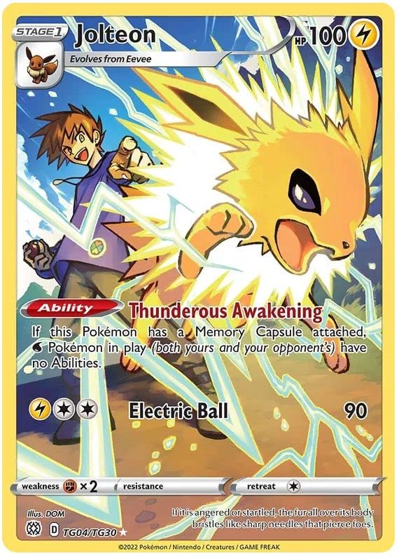 Jolteon TG04/TG30 Rare Holo Pokemon Card (SWSH Brilliant Stars) +