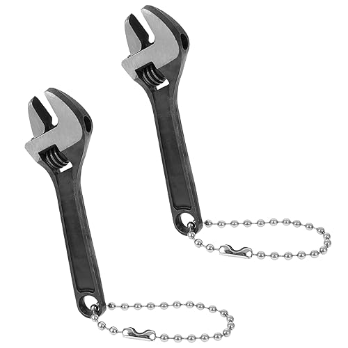 2 Pcs 2.5" Mini Adjustable Crescent Wrench Set, Locking Keychain