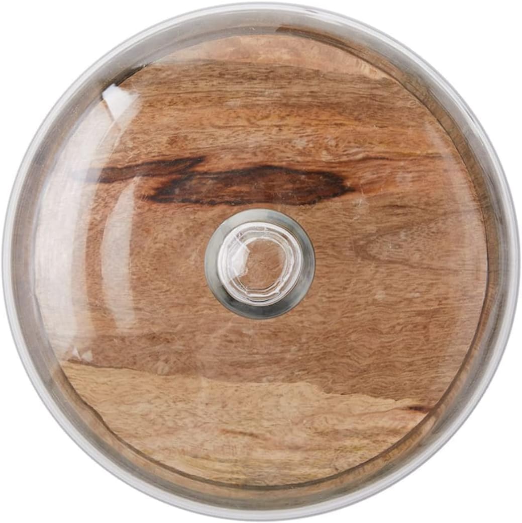 The Lakeside Collection Glass Serving Dome with Wood Base
