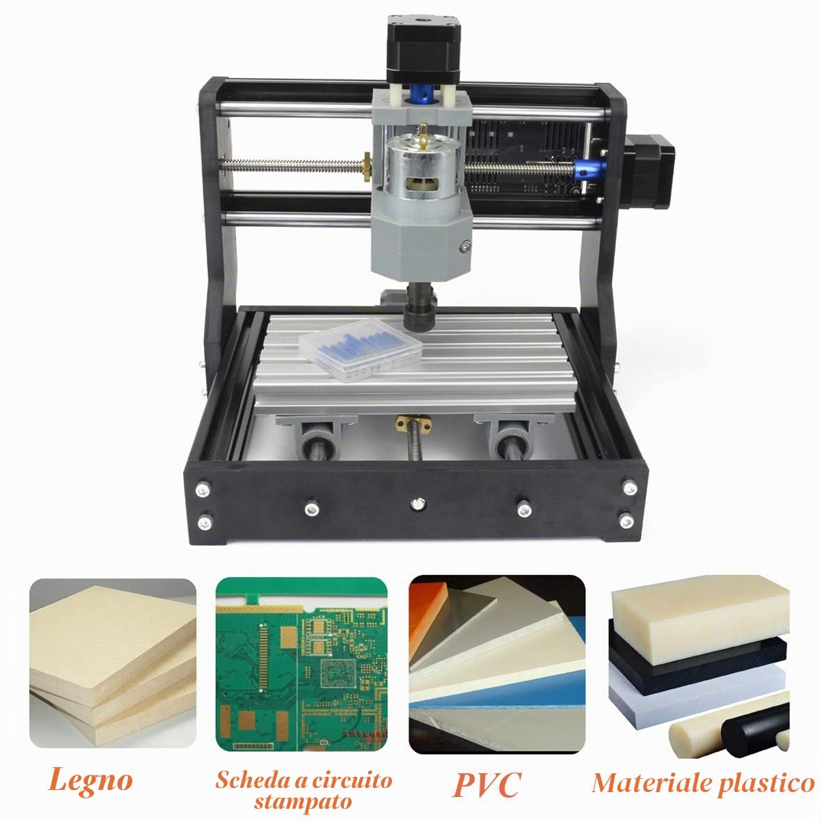 RATTMMOTOR Macchina fresatrice CNC 1610 Pro, macchina per incisione 3 assi, router CNC GRBL, controllo ER11, incisore per legno, PVC, PCB, fresatrice CNC per intaglio fai da te