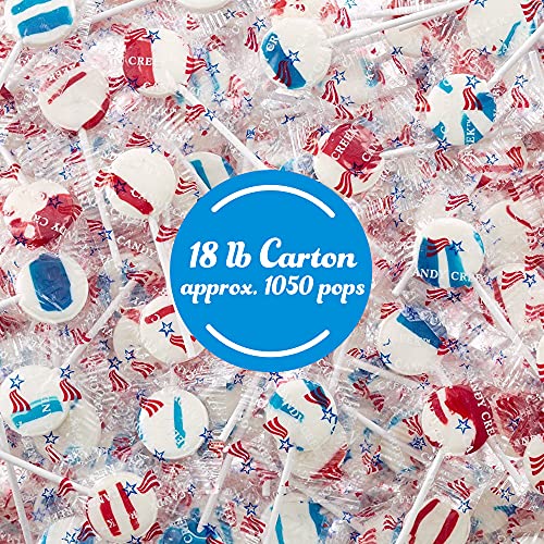 Candy Creek - Patriotic Lollipops, Red Raspberry And Blueberry Blast (Bulk 18 Lb. Carton) #TOP1