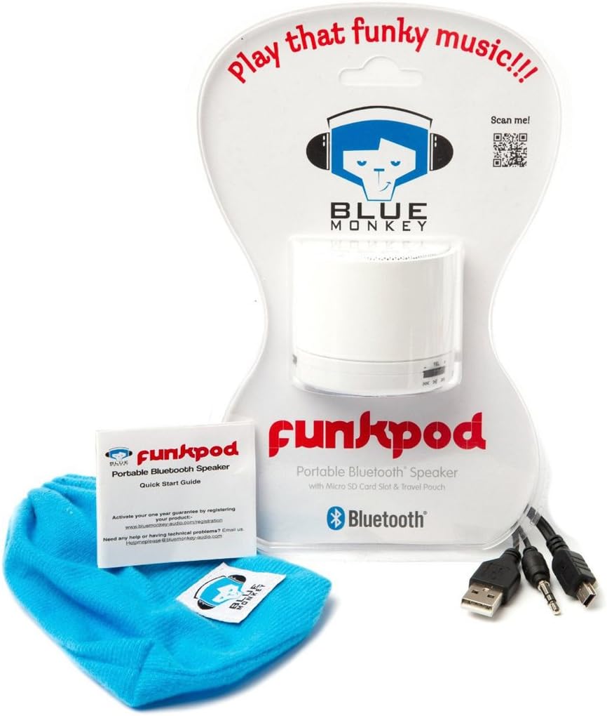 Blue Monkey Funkpod - White Bluetooth Speaker
