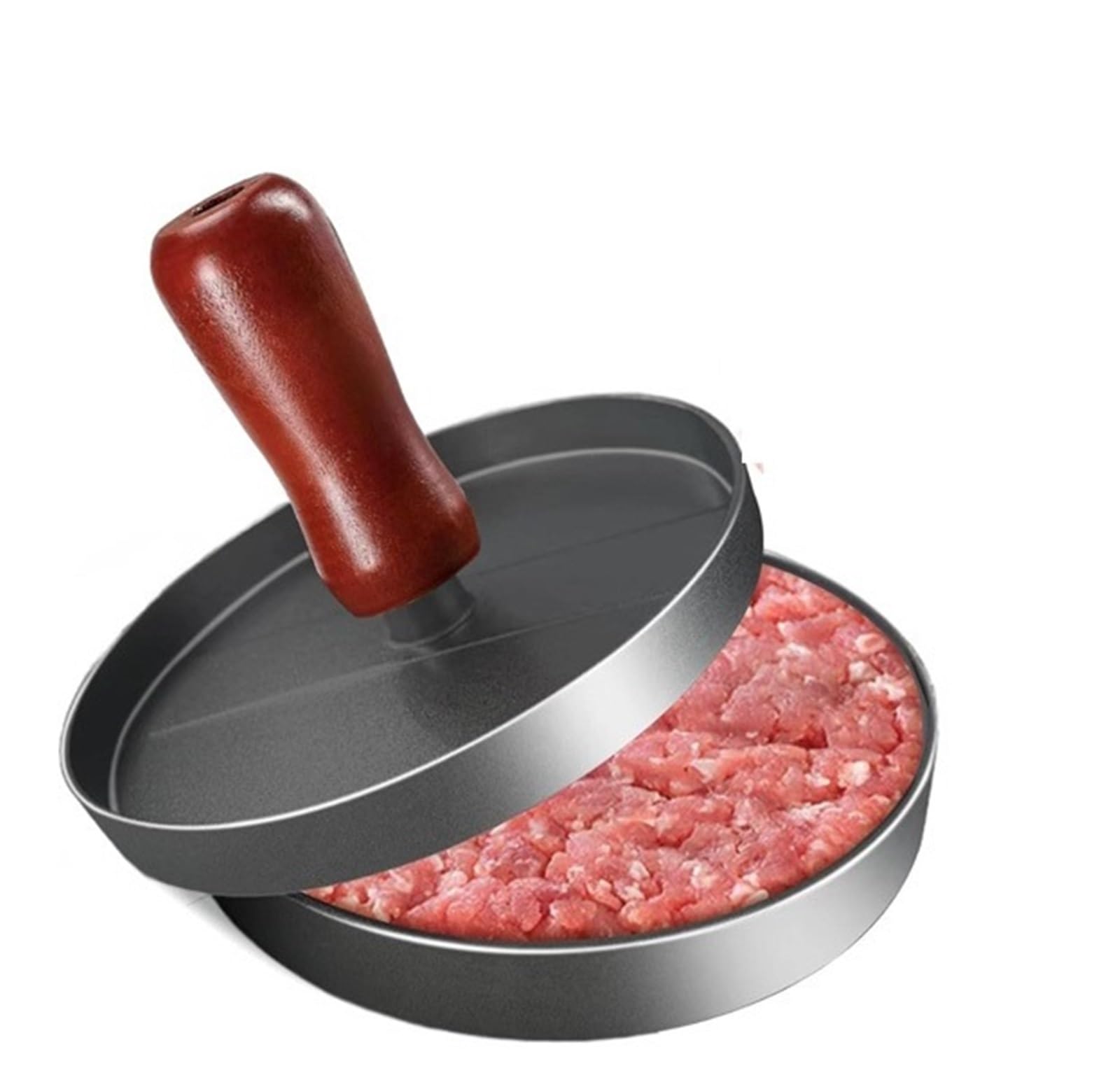 Pressa per Hamburger Macchina for Hamburger, tortino in Alluminio for Barbecue di Carne Manzo Fai da Te | Carta for stampi, pressa for hamburger antiaderente, accessori da cucina(Red)