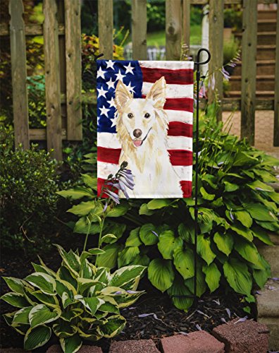 Drapeau de jardin USA collie blanche résistant aux intempéries mini pavillon
