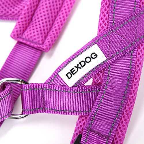 DEXDOG #1 Best Dog Harness - EZHarness On/Off Walk in Seconds! [Purple Small S] - Easy Quicker Step in Dog Harness Vest - Puppy Reflective Mesh Handle Adjustable Training