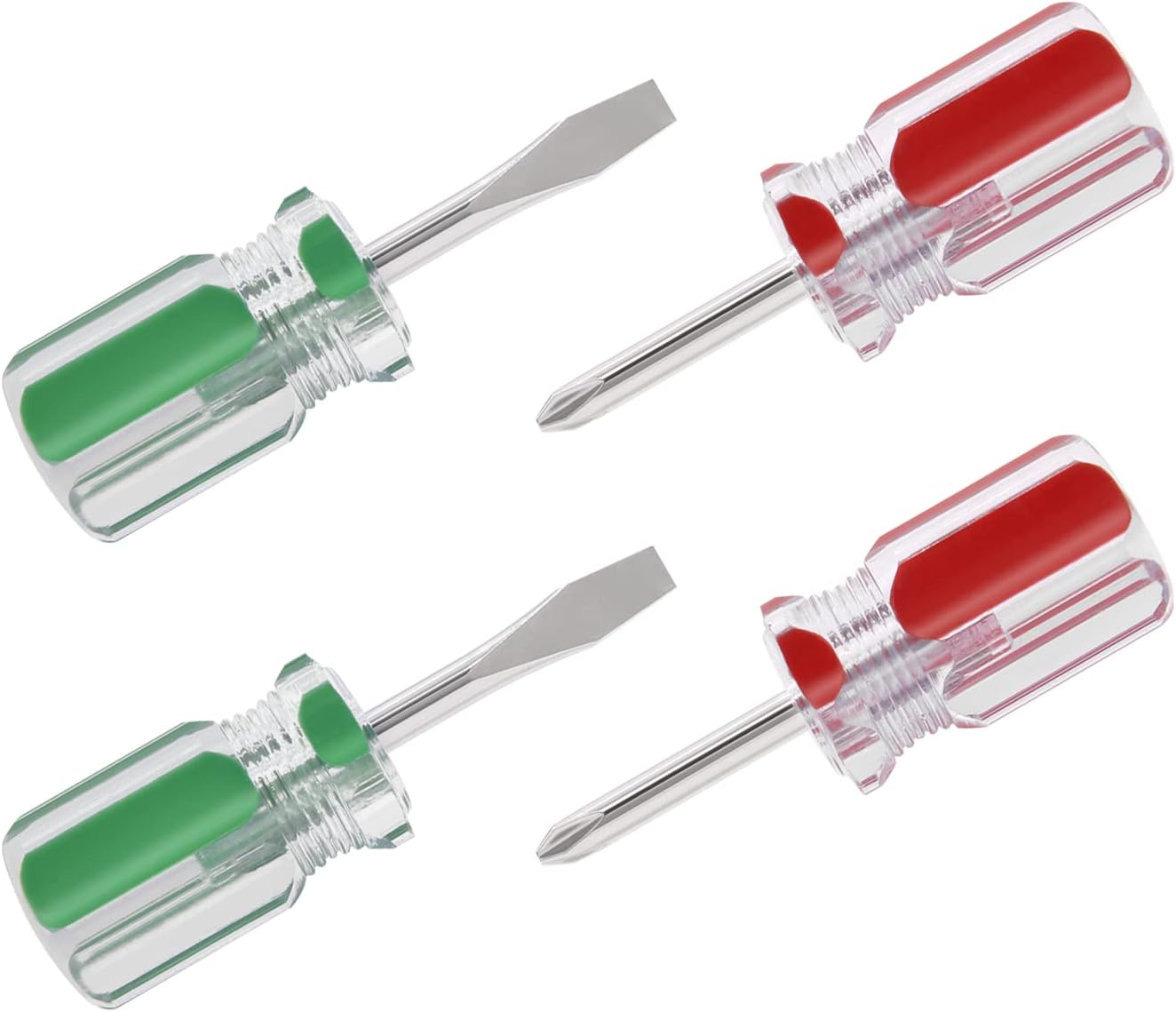 4Pcs Stubby Screwdriver Set (6x38mm) Short Phillips & Flat Screwdriver