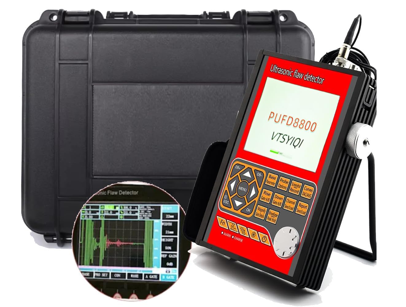 Ultrasonic Flaw Detector B Scan Ultrasonic Flaw Meter Equipment with IP65 Standard 36dB DAC Functions Big Memory 500 A Graph Test Range 0 to 15000mm Automated Gain and Gain Scan