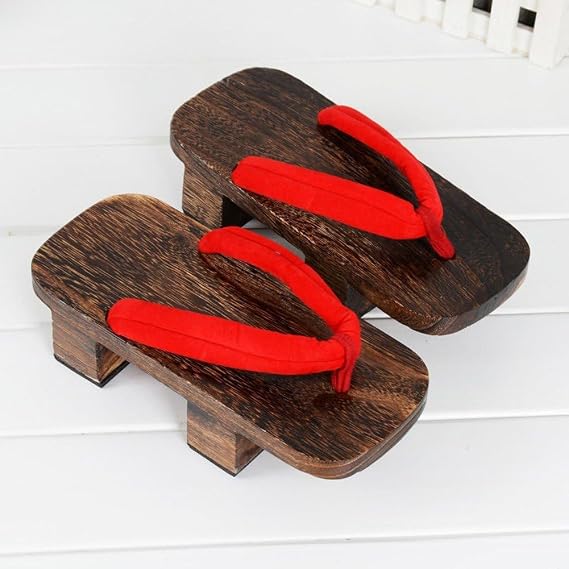 Men Geta Sandals Japanese Wooden Slippers Kimono Flip Flops for Indoor Outdoor Home Beach Performance