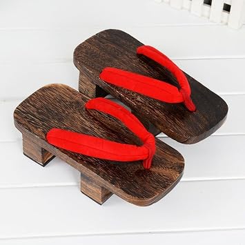 Men Geta Sandals Japanese Wooden Slippers Kimono Flip Flops for Indoor Outdoor Home Beach Performance