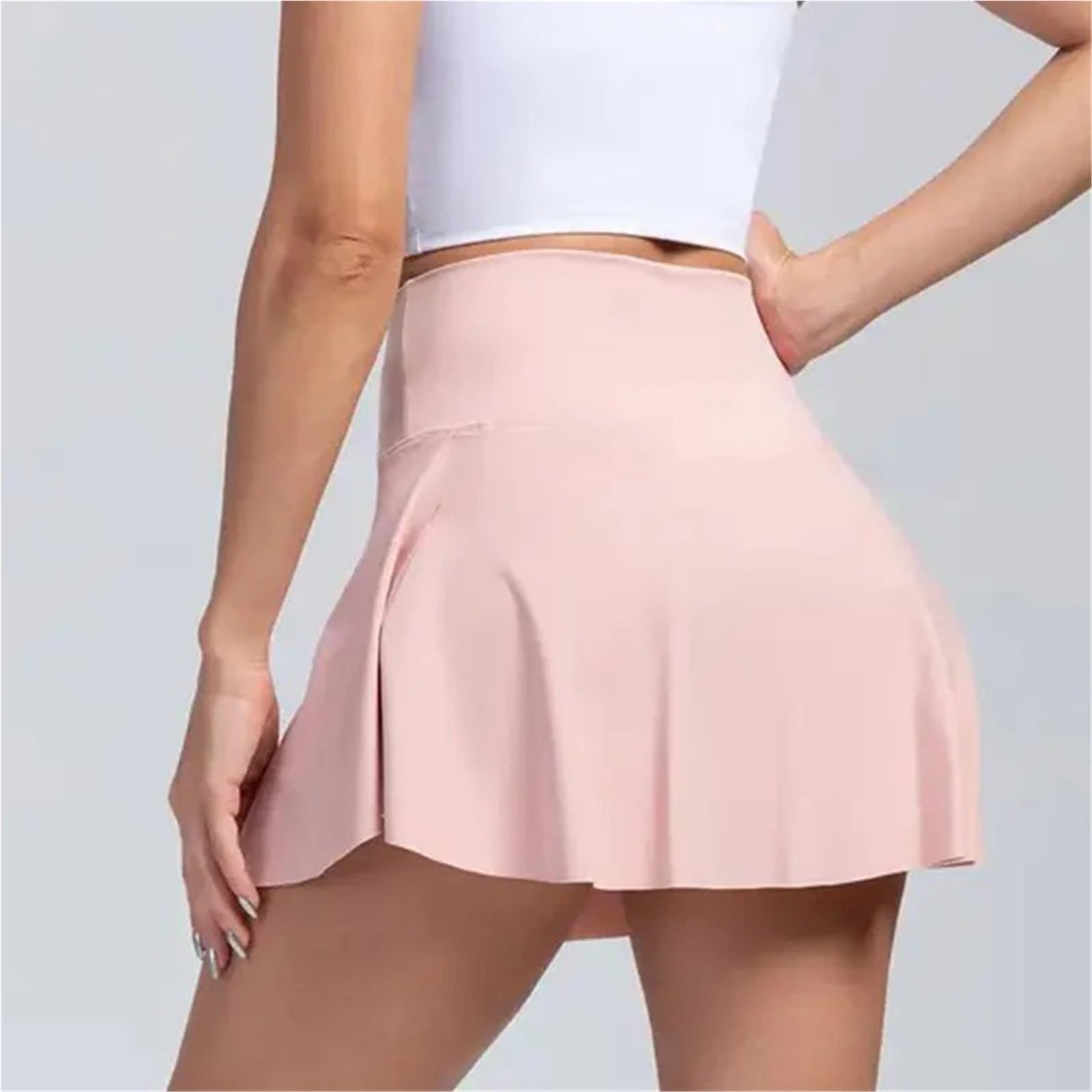Damska plisowana spódnica do tenisa z kieszeniami i nylonem ze spandexu | Różowy SML XL XXL: Sport Tenis Bieganie Siłownia Na co dzień