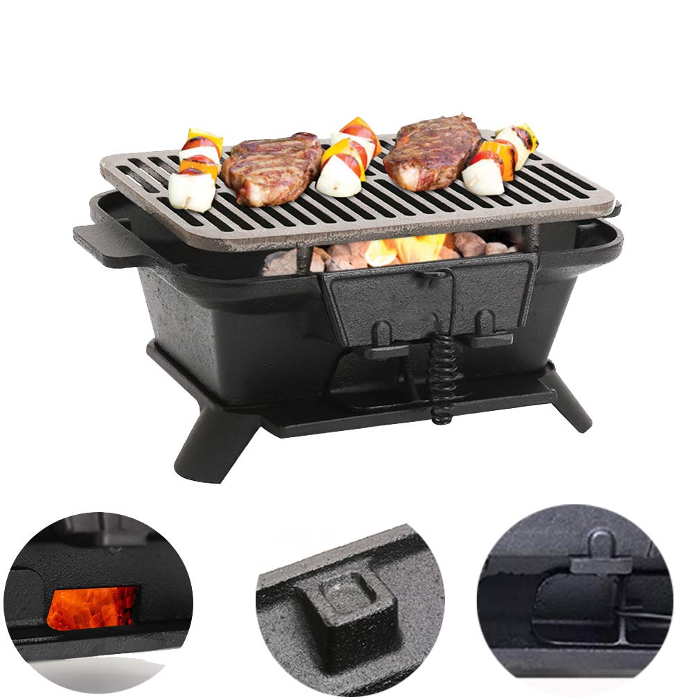 Barbecue au charbon avec amortisseur réglable pour cuisson réussie