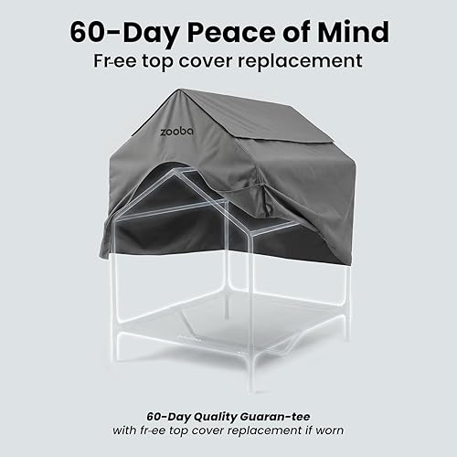 Miniatura 6 de Casa grande de 36 pulgadas para perros grandes en interiores o exteriores, PVC 600D resistente a la intemperie al aire libre, con cama elevada de