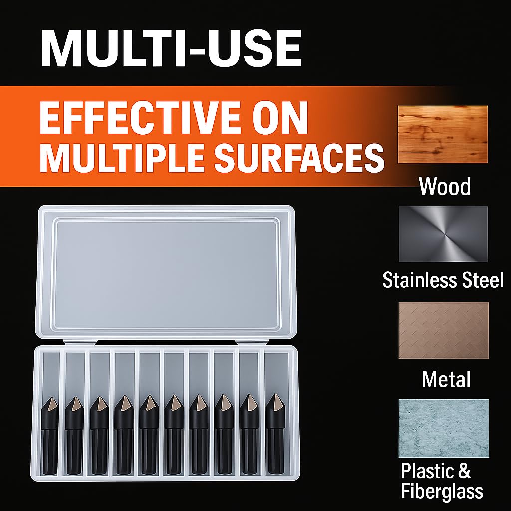 10-Pack 3/8" Step Drill Bit - Single Size HSS Unibit for Metal, Stainless, Plastic - Ideal for Shops, Techs & Installers