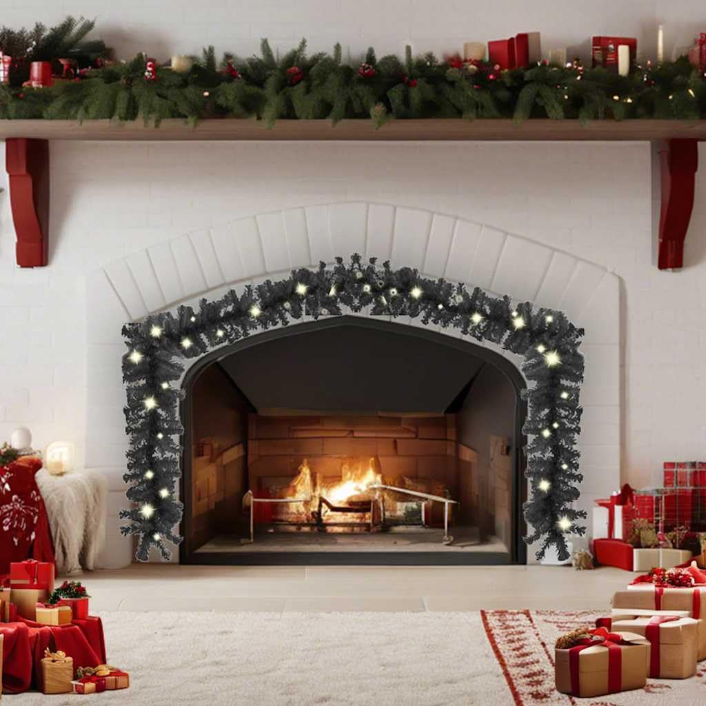 Guirnalda de Navidad con LED de 20 m, color negro, 300 luces, material PVC, conexión USB, para interior y exterior, luces festivas