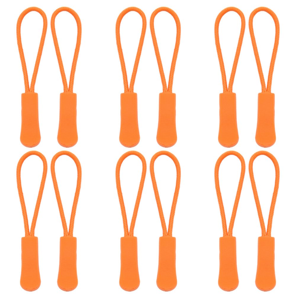 Ceeysee Orange 50 Pieces Zipper Pulls Replacement 66Mm Zipper Tab Tags Zips Pull Helper Cord Extension Fixer For Luggage, Bag, Jackets (Lls/Orange)