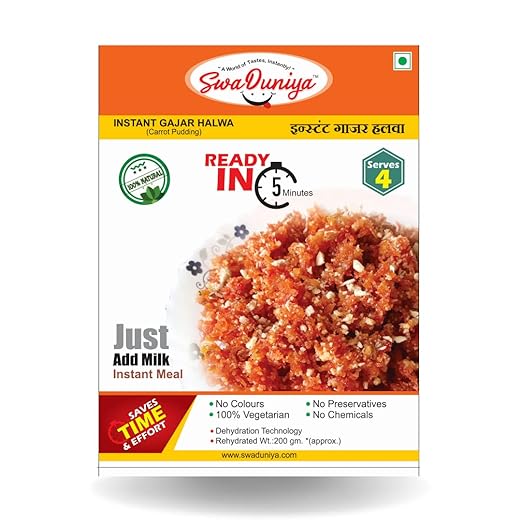 Instant Gajar Halwa - Pack of 3 of 150 Grams Each - Easy Meal for Home - Heavenly Taste & Beautiful Aroma - Carrot Pudding Ready Mix