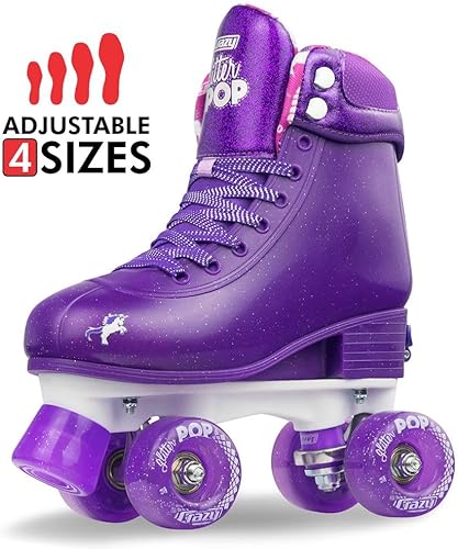 Miniatura 2 de Crazy Skates Patines ajustables para niñas y niños, colección Glitter Pop, tamaño ajustable para adaptarse a cuatro tamaños