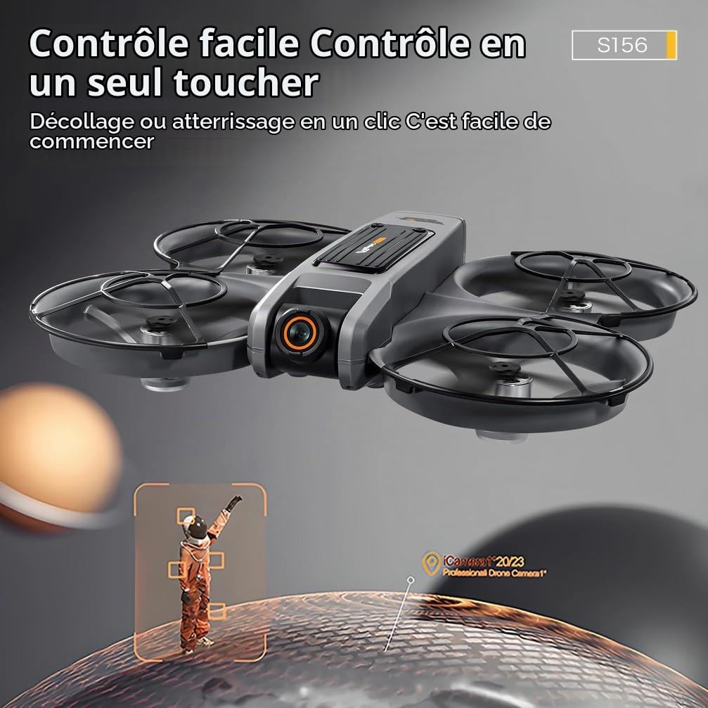 Nouveau Drone S156 4k Professionnel HD, caméra Grand Angle, WiFi FPV, rc, Maintien en Hauteur, hélicoptère, Grand écran, quadricoptère Pliable, Jouets,A,Triple Battery