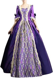 Vestido de princesa para mujer, estilo retro, color liso, manga trompeta, vestido largo