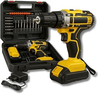 Parafusadeira, Furadeira Sem Fio 21V com 2 Baterias, Brocas, Potente, Durável e Versátil para Profissionais Premium - Produto 10 mais recomendado com 3.8 estrelas
