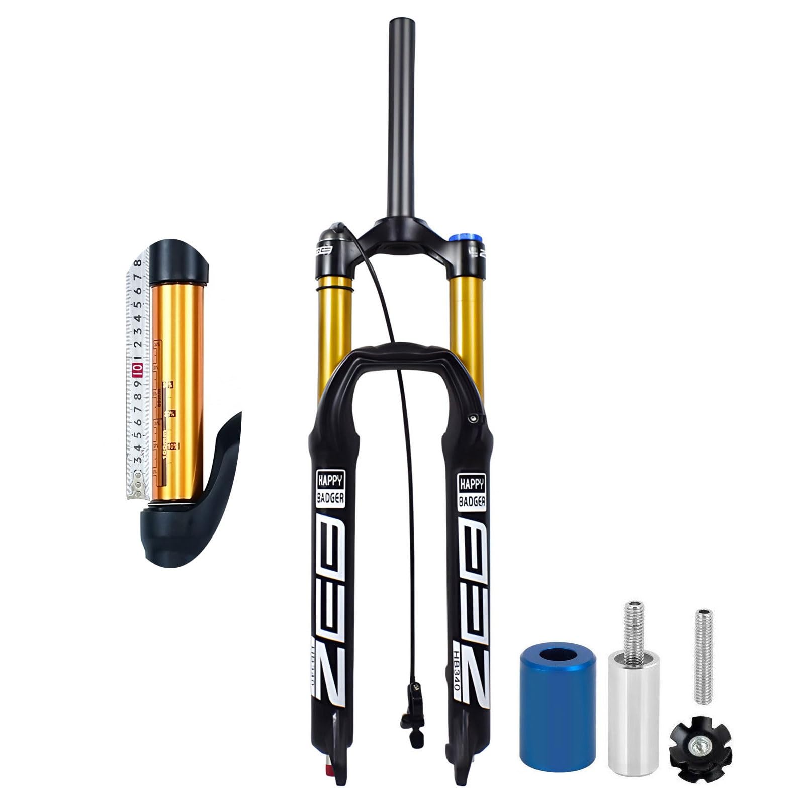 Horquilla de suspensión MTB 26/27.5/29 con 160 mm de Recorrido para XC Am, aleación de magnesio, Ajuste de Rebote, Bloqueo Manual/Remoto, Cierre rápido, Freno de Disco de 9 mm, del