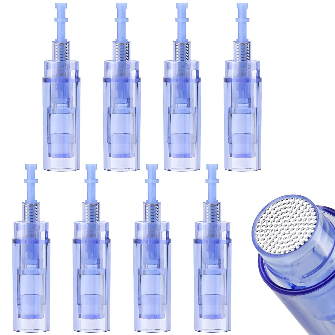 Set da 8 Microaghi, 36 Aghi, Punte Micro/Nano, Ricambi per Dispositivi di Microneedling. Punte di Ricambio per Penne Microneedling