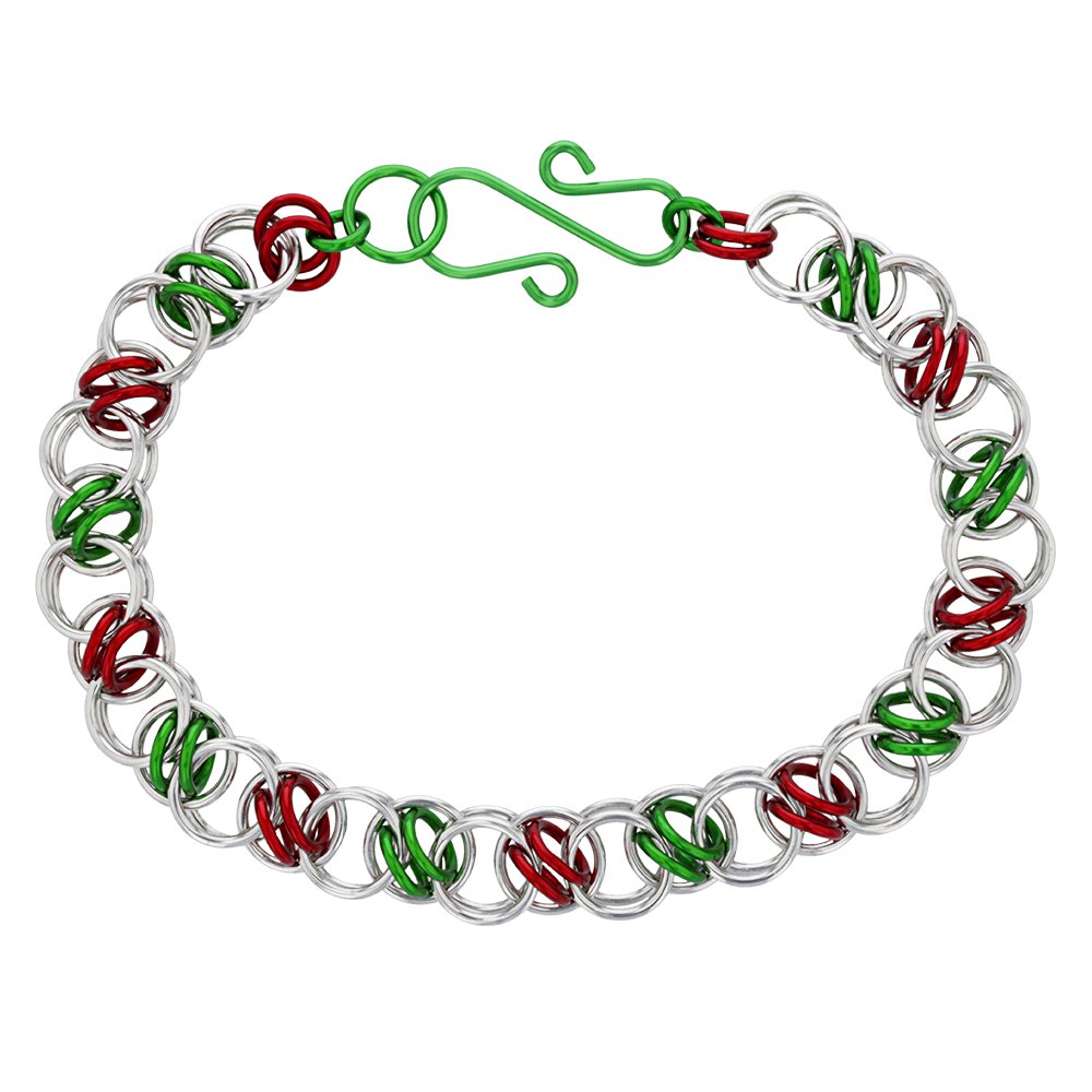 Kit de bracelets en maille Acute Helm rouge vert Weave Got Maille pour loisirs creatifs