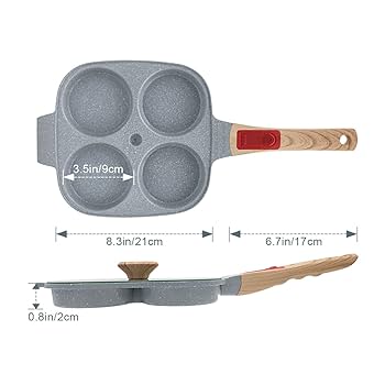 Amazon | RANXINGST 目玉焼き フライパン 蓋付き 四つ穴 ガス火