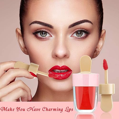Miniatura 6 de Paquete de 15 cajas de tubo de brillo de labios helado, cajas de brillo de labios rosa para tubos vacíos de brillo de labios en forma de helado de