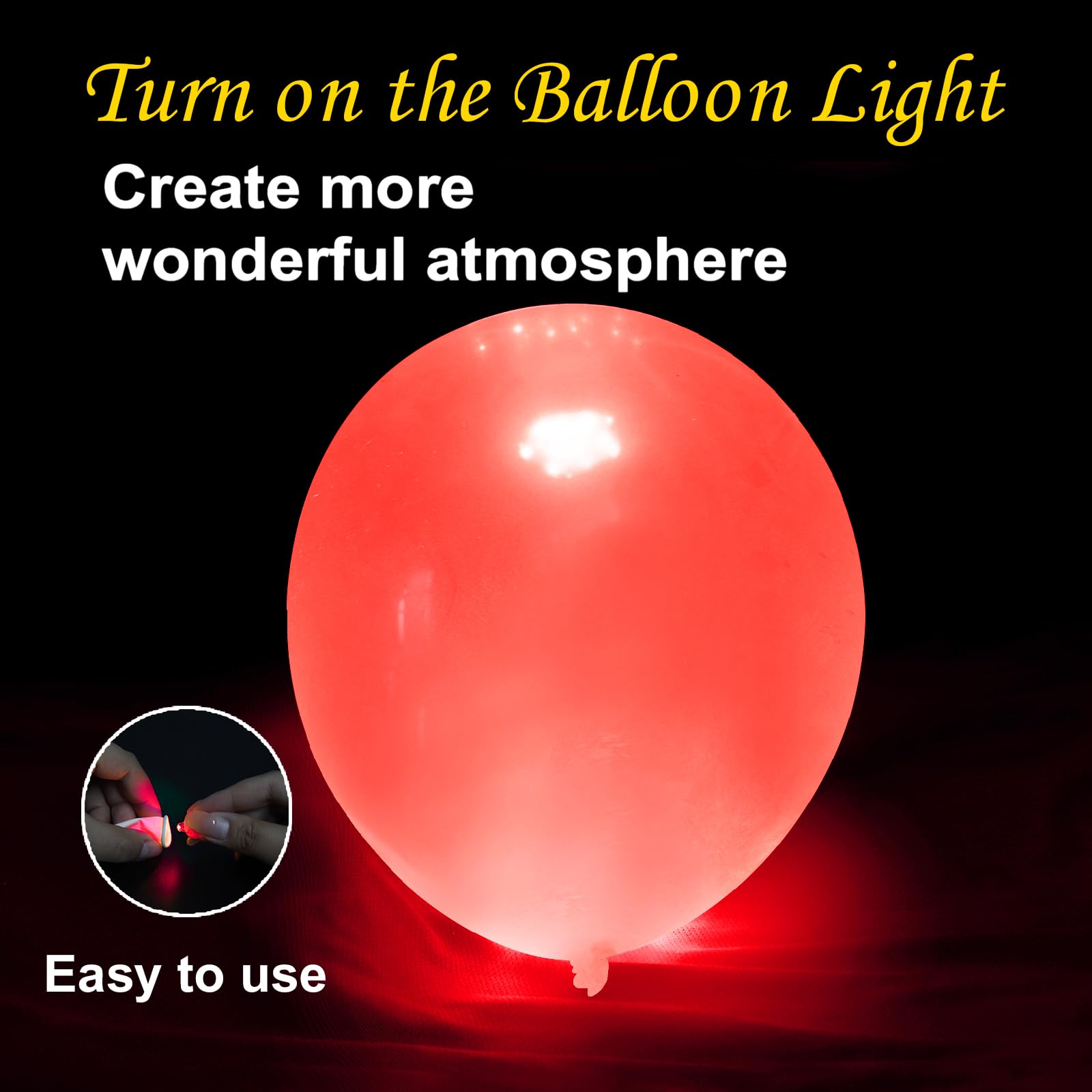 100 PCS (Red) Balloon Lights with Long Standby Time, Mini Ball Lights, Round LED Flash Lamp for Paper Lantern Balloon Party Wedding Birthday Celebration Festival Halloween Christmas Decoration