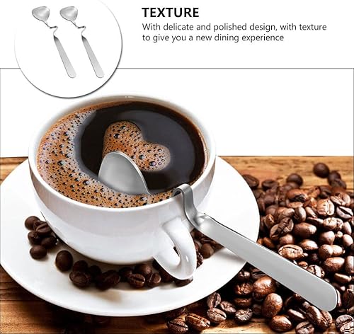 Miniatura 8 de UPKOCH 2 cucharas de mezcla de miel de acero inoxidable, cucharas decorativas de postre para bebidas de café, fácil de limpiar, pulido para uso