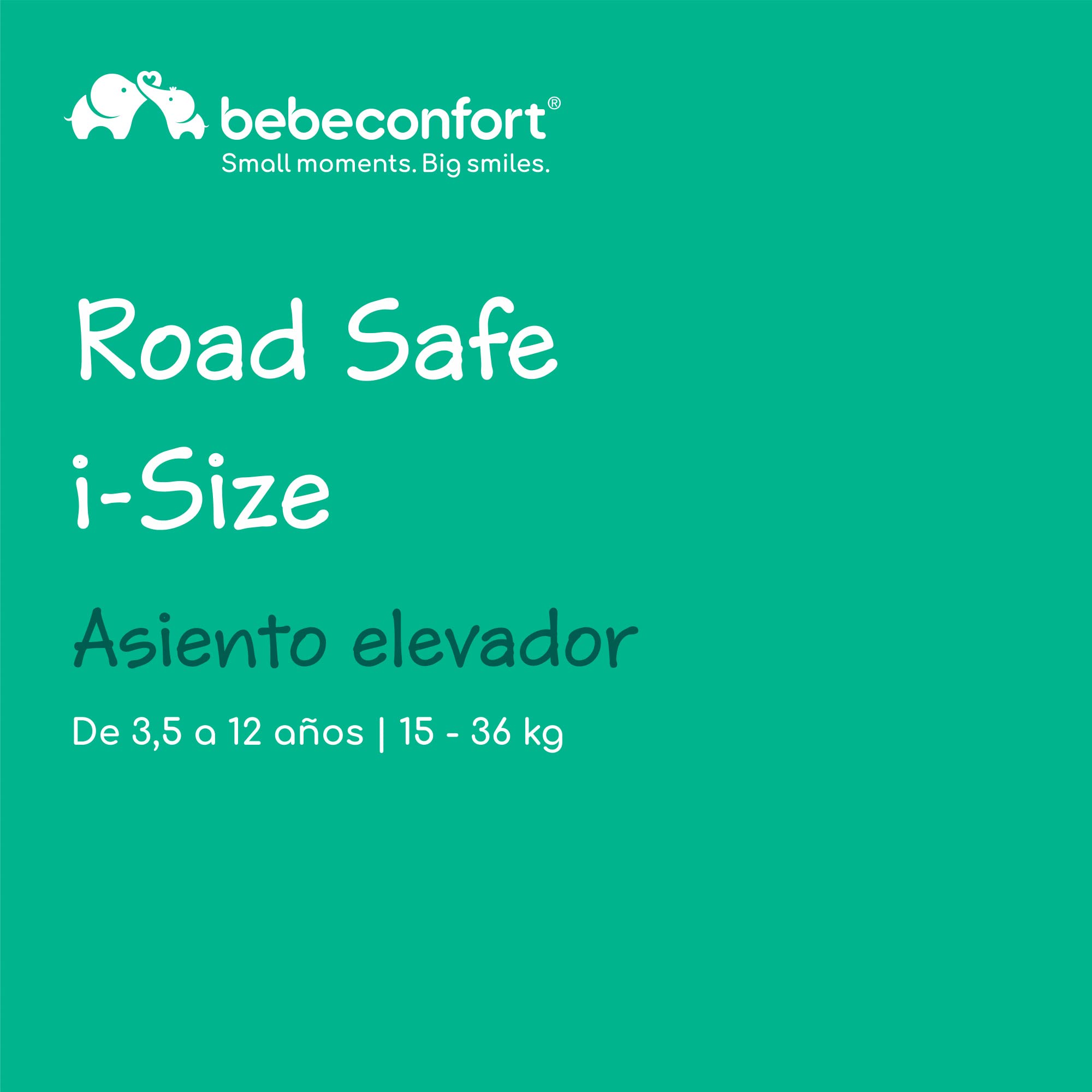 Bebeconfort RoadSafe i-Size, Silla de Coche, 3,5-12 años (100-150 cm), Alzador Coche Niño, Plegado & Ligero (3 kg), Instalación Cinturón Seguridad, 14 Posiciones Reposacabezas, Full Black