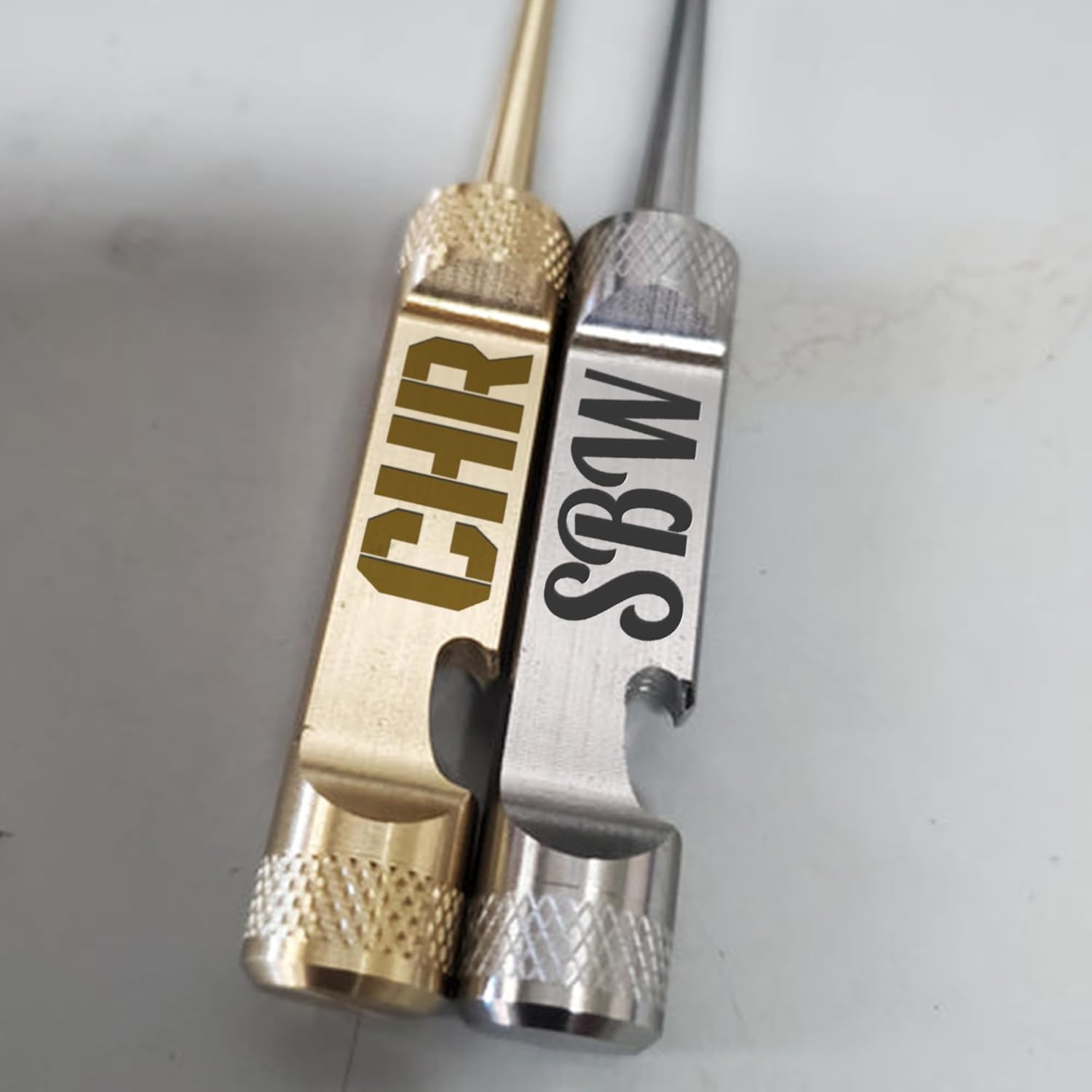 Custom Text Engraved Golf Divot Tool - Personalized Text Name Initials Stainless Steel Silver Gold Brass Golfing Single Prong Fork Tools - Customizable Laser Etched Words