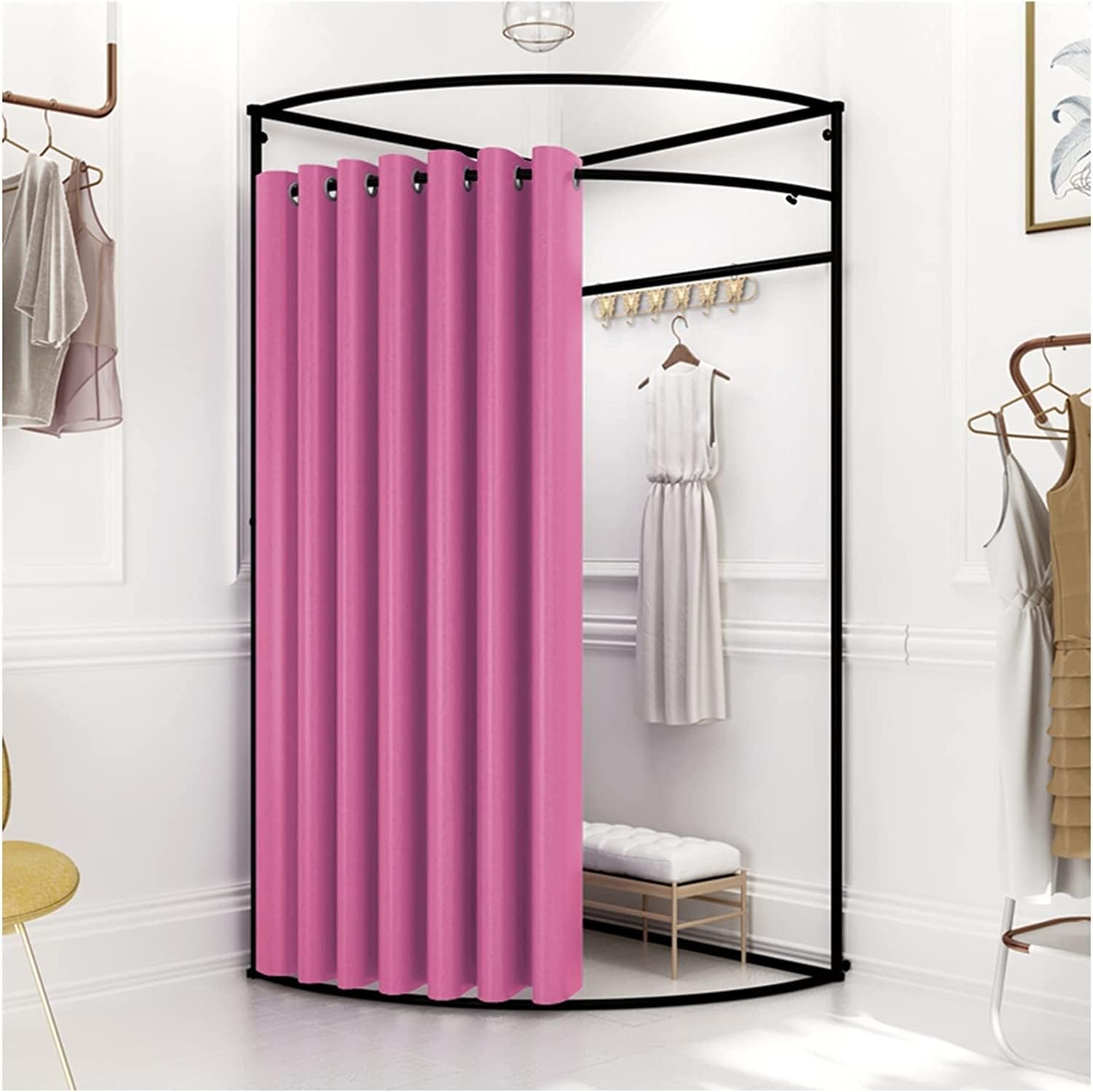 LIOONS Fashion Changing Rooms Movable Changing Room Clothing Store Fitting Room Corner Wall Hanging Dressing Room for Shopping Malls Bedroom Furniture
